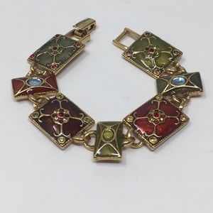 Vintage Enamel Cabochons Bracelet Liz Claiborne